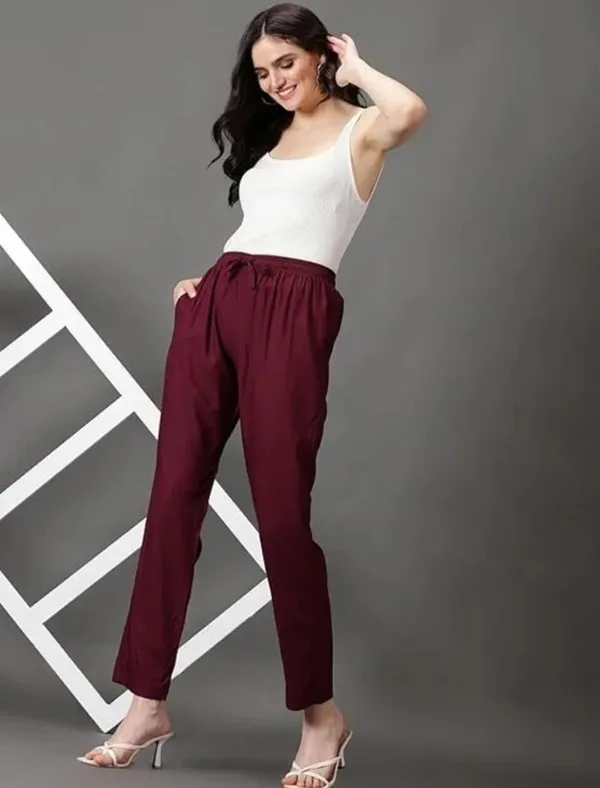 Premium_Rayon_Extra_Comfort_Pant_For_Girls_And_Women_Maroon