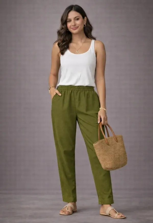 Premium_Rayon_Extra_Comfort_Pant_For_Girls_And_Women_Olive_Green