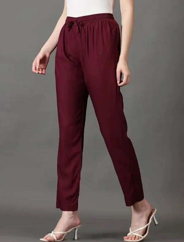 Premium_Rayon_Extra_Comfort_Pant_For_Girls_And_Women_Maroon