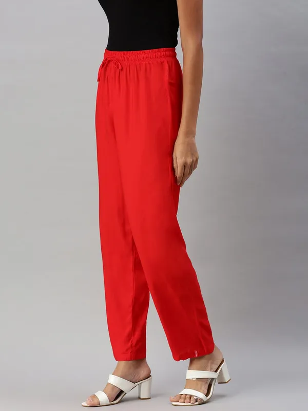 Premium_Rayon_Extra_Comfort_Pant_For_Girls_And_Women_Red