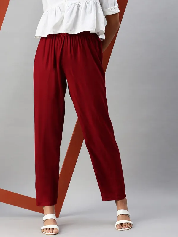 Premium_Rayon_Extra_Comfort_Pant_For_Girls_And_Women_Maroon