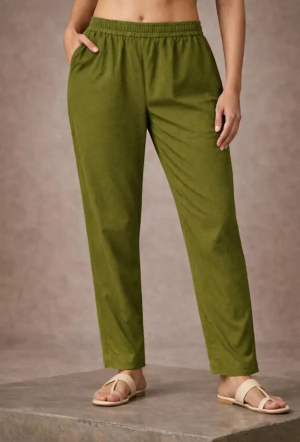Premium_Rayon_Extra_Comfort_Pant_For_Girls_And_Women_Olive_Green