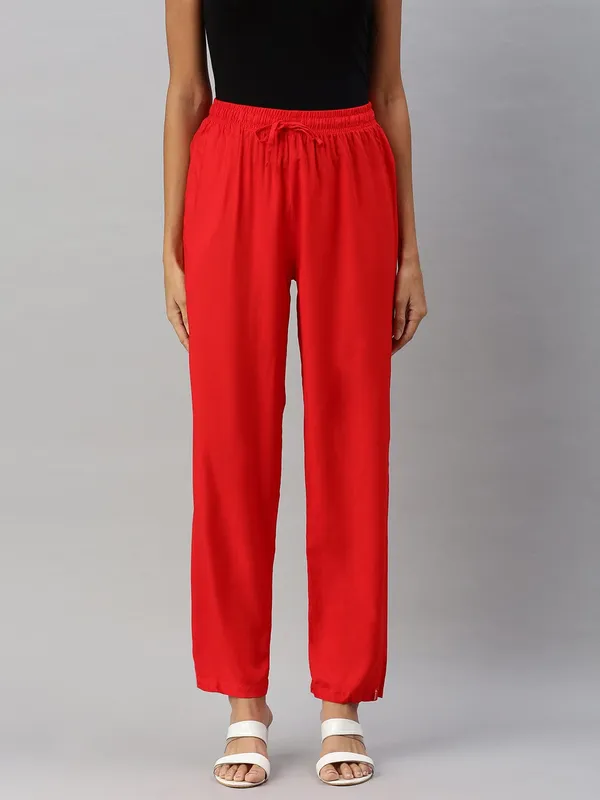 Premium_Rayon_Extra_Comfort_Pant_For_Girls_And_Women_Red