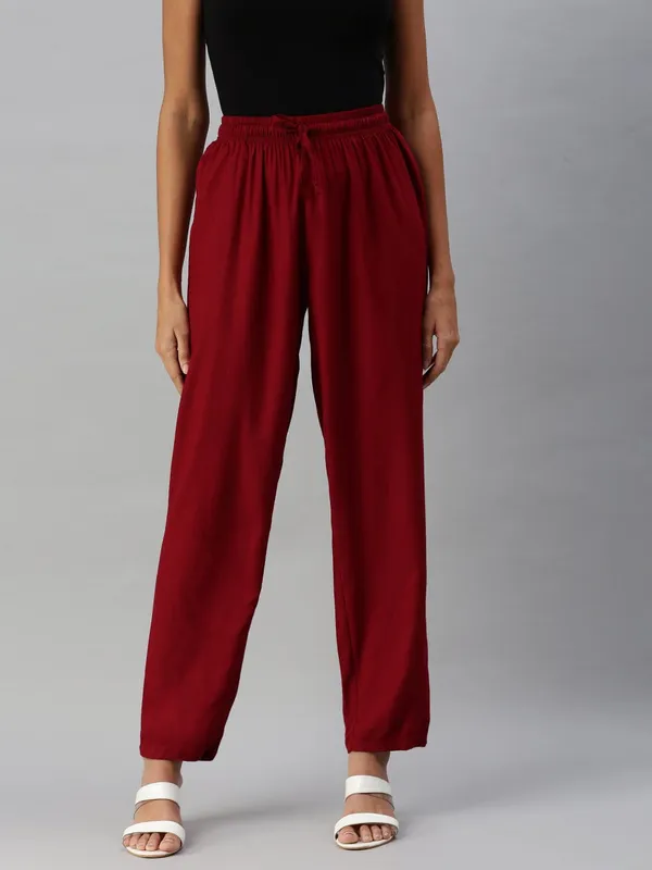 Premium_Rayon_Extra_Comfort_Pant_For_Girls_And_Women_Maroon