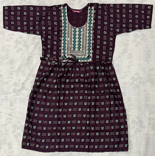 Maroon_Rayon_Flared_Printed_Kurti_For_Women