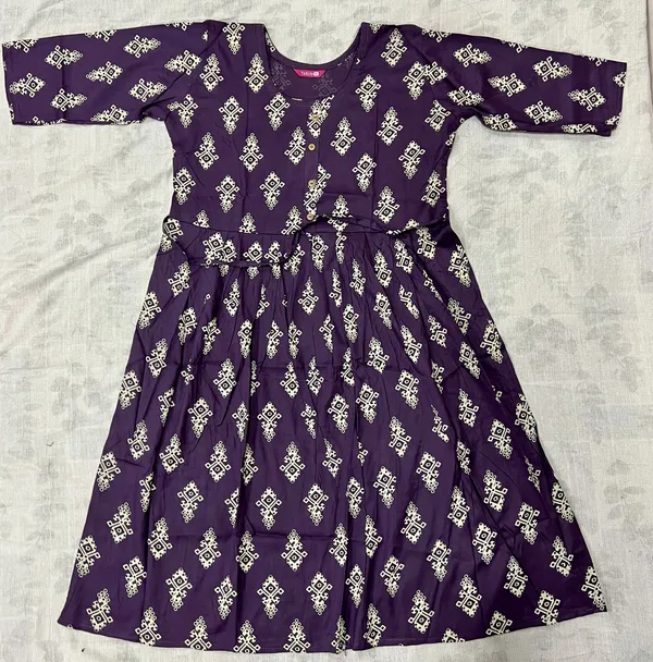 Purple_Rayon_A-Line_Two_Tone_Printed_Ghera_Kurti_For_Women