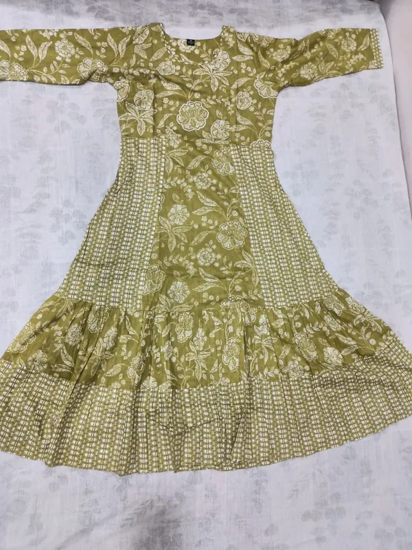 Olive_Cotton_Flair_Digital_Printed_Anarkali_Ghera_Kurti_For_Women