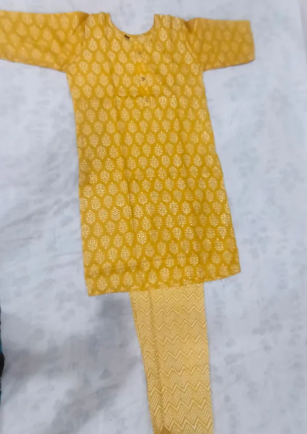 Yellow_Rayon_Printed_Kurta_&_Bottom_Set_For_Women