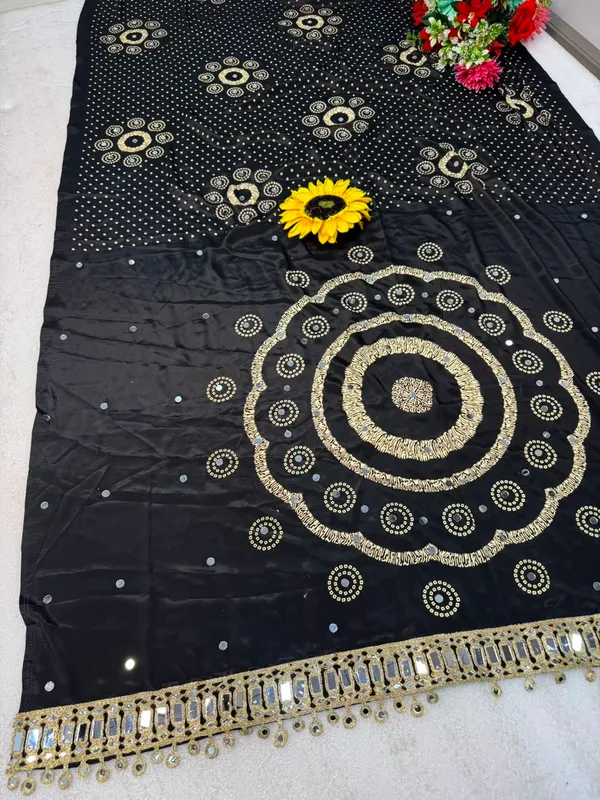 AJRAKH_pure_Gajji_bandhej_Supar_mirar_work_saree