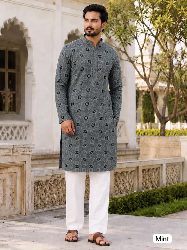 Chikankari_3.0_�_Exclusive_Men's_Long_Kurta_&_Pyjama_Set