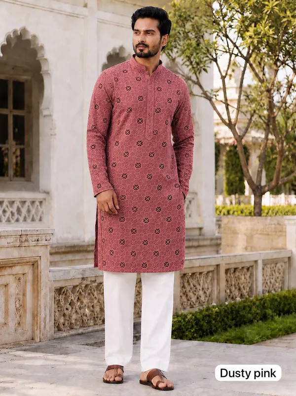 Chikankari_3.0_�_Exclusive_Men's_Long_Kurta_&_Pyjama_Set