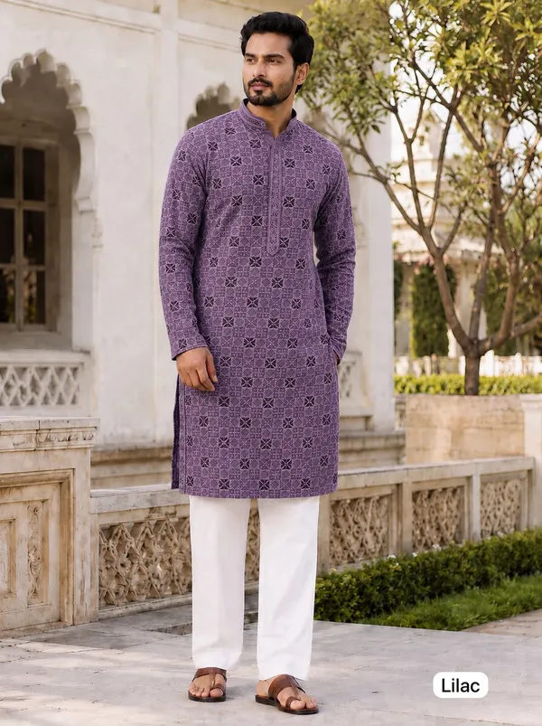 Chikankari_3.0_�_Exclusive_Men's_Long_Kurta_&_Pyjama_Set