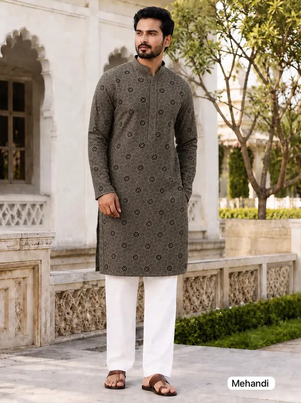 Chikankari_3.0_�_Exclusive_Men's_Long_Kurta_&_Pyjama_Set