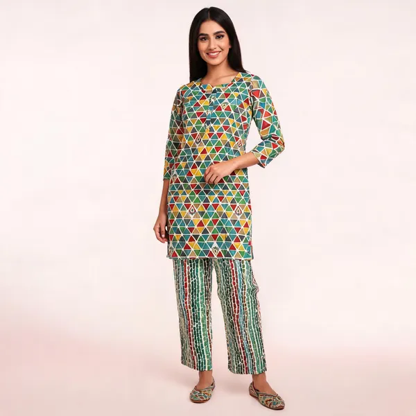 Multicolor_Rayon_Printed_Kurta_Pajama_Set_For_Boys