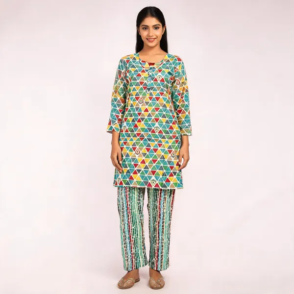 Multicolor_Rayon_Printed_Kurta_Pajama_Set_For_Boys