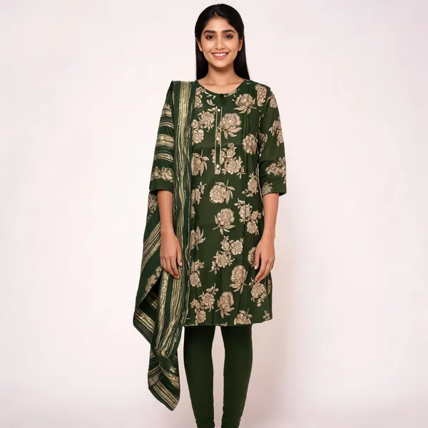 Green_Vatican_Printed_Kurta_With_Top,_Bottom_&_Dupatta_For_Women