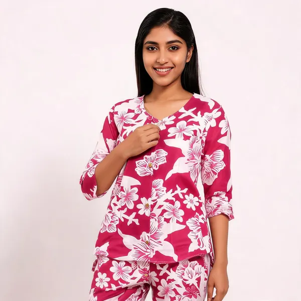 Magenta_Cotton_Printed_Coord_Set_For_Women