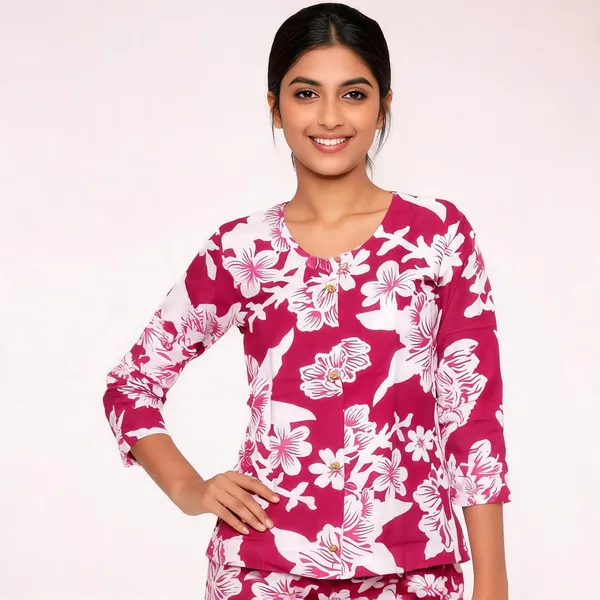 Magenta_Cotton_Printed_Coord_Set_For_Women