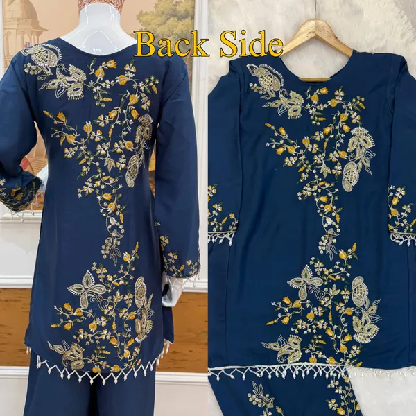 KURTI_PLAZZO_WITH_EMBROIDERY_SEMI-BEADS__WORK_ON_MALAI_CREPE_FABRIC