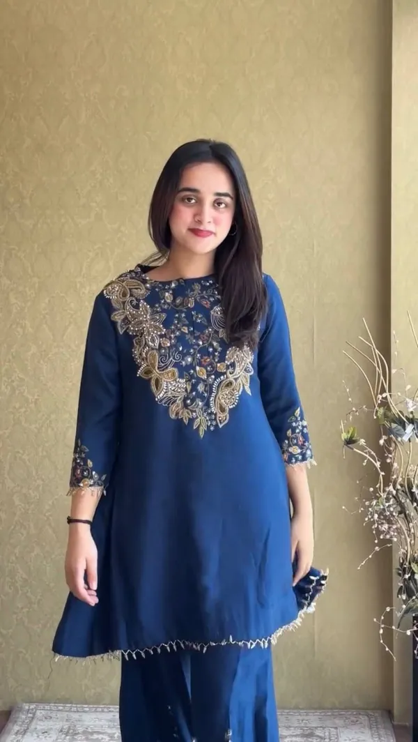 KURTI_PLAZZO_WITH_EMBROIDERY_SEMI-BEADS__WORK_ON_MALAI_CREPE_FABRIC
