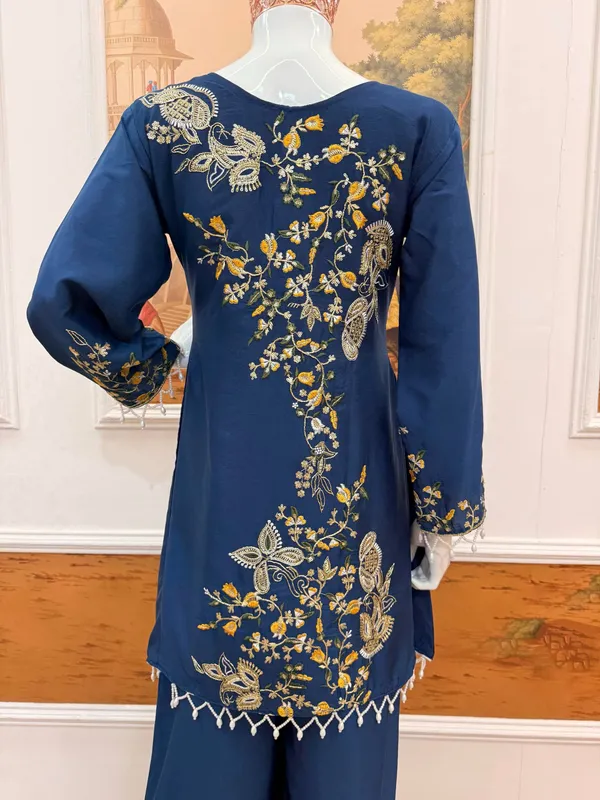 KURTI_PLAZZO_WITH_EMBROIDERY_SEMI-BEADS__WORK_ON_MALAI_CREPE_FABRIC