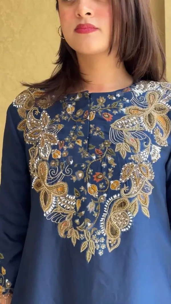 KURTI_PLAZZO_WITH_EMBROIDERY_SEMI-BEADS__WORK_ON_MALAI_CREPE_FABRIC