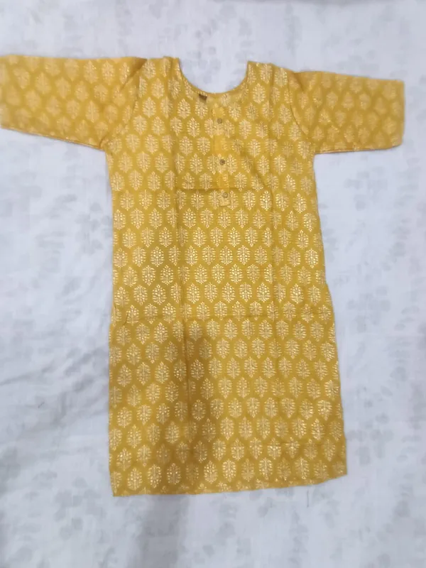 Yellow_Rayon_Printed_Kurta_&_Bottom_Set_For_Women