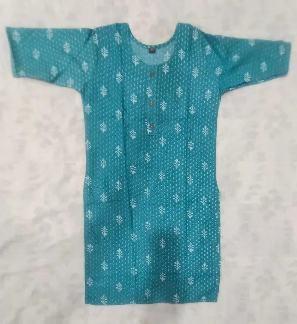Teal_Rayon_Printed_Top_&_Bottom_2_Pc_Set_For_Women