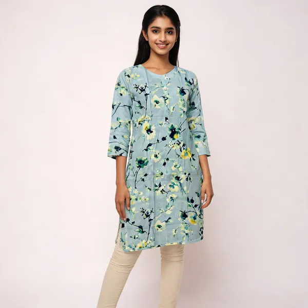 Light_Blue_Rayon_Straight_Floral_Print_Kurti_For_Women