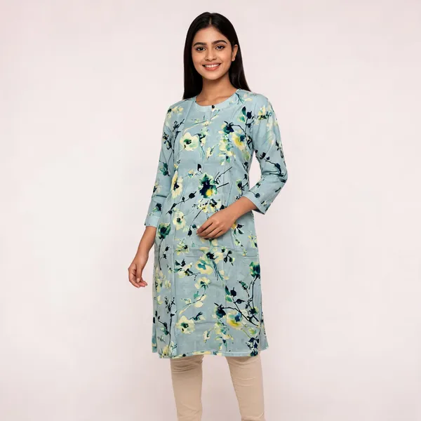 Light_Blue_Rayon_Straight_Floral_Print_Kurti_For_Women