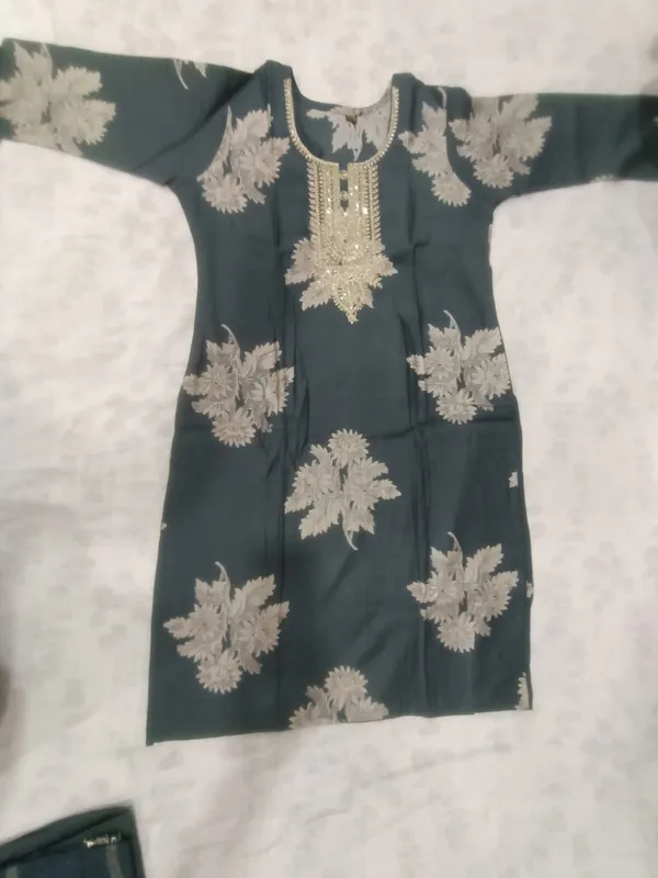 Bottle_Green_Vatican_Embroidered_Kurta_With_Top,_Bottom_&_Dupatta_For_Women