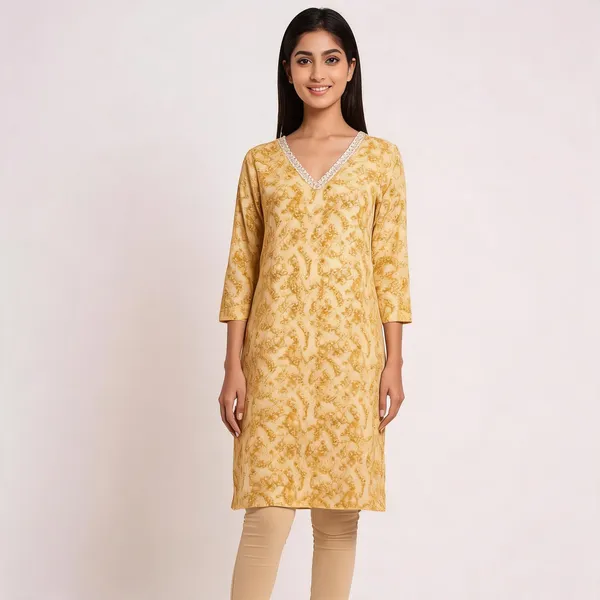 Gold_Poly_Cotton_Printed_Straight_Long_Kurti_For_Women