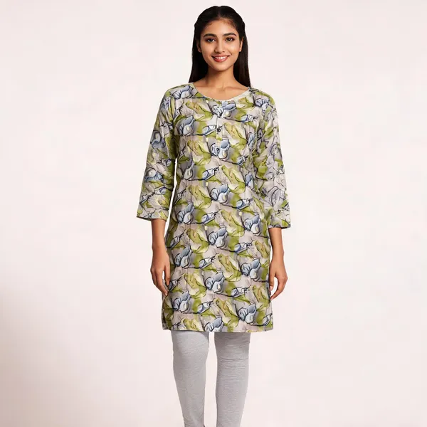 Multicolor_Rayon_Straight_Foil_Printed_Kurti_For_Women