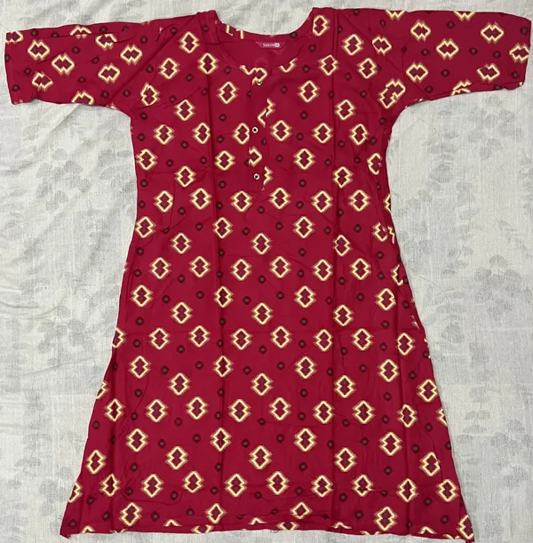 Maroon_Rayon_A-Line_Printed_Ghera_Kurti_For_Women