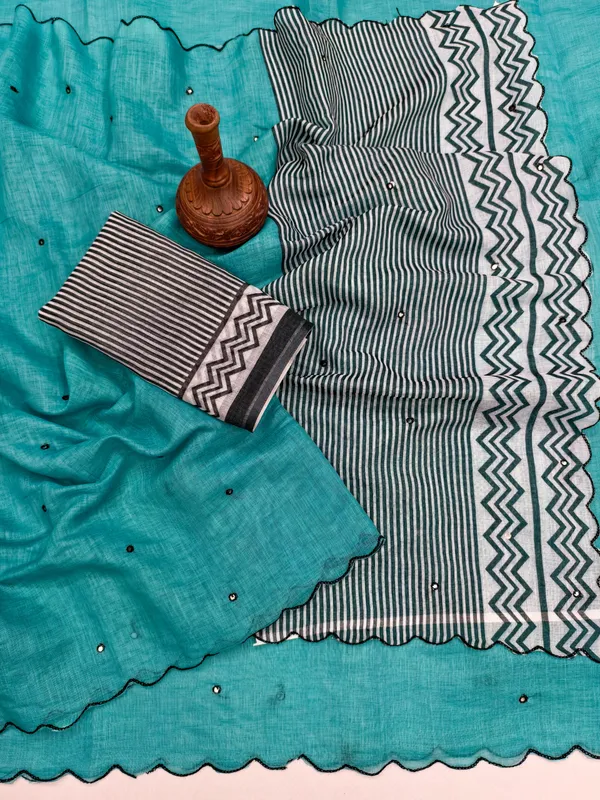 STRIPED_TRENDING_VIRAL_LINEN_SAREE__ZIGZAG_MIRROR_