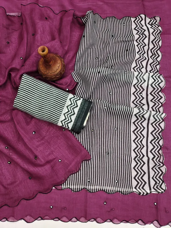 STRIPED_TRENDING_VIRAL_LINEN_SAREE__ZIGZAG_MIRROR_