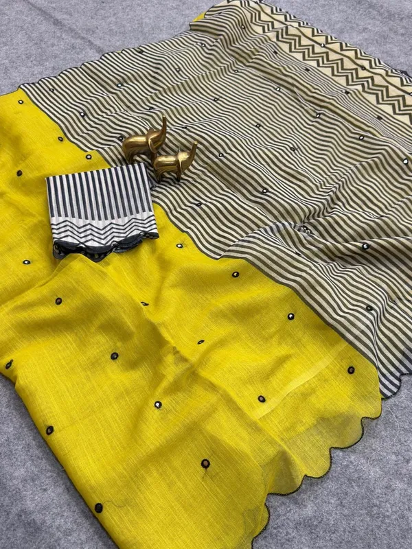 TRENDING_VIRAL_LINEN_SAREE__ZIGZAG_MIRROR_