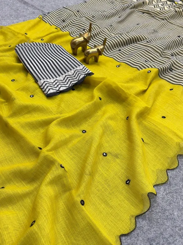 TRENDING_VIRAL_LINEN_SAREE__ZIGZAG_MIRROR_