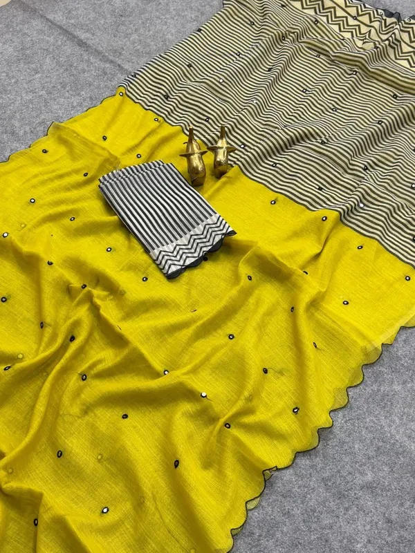 TRENDING_VIRAL_LINEN_SAREE__ZIGZAG_MIRROR_