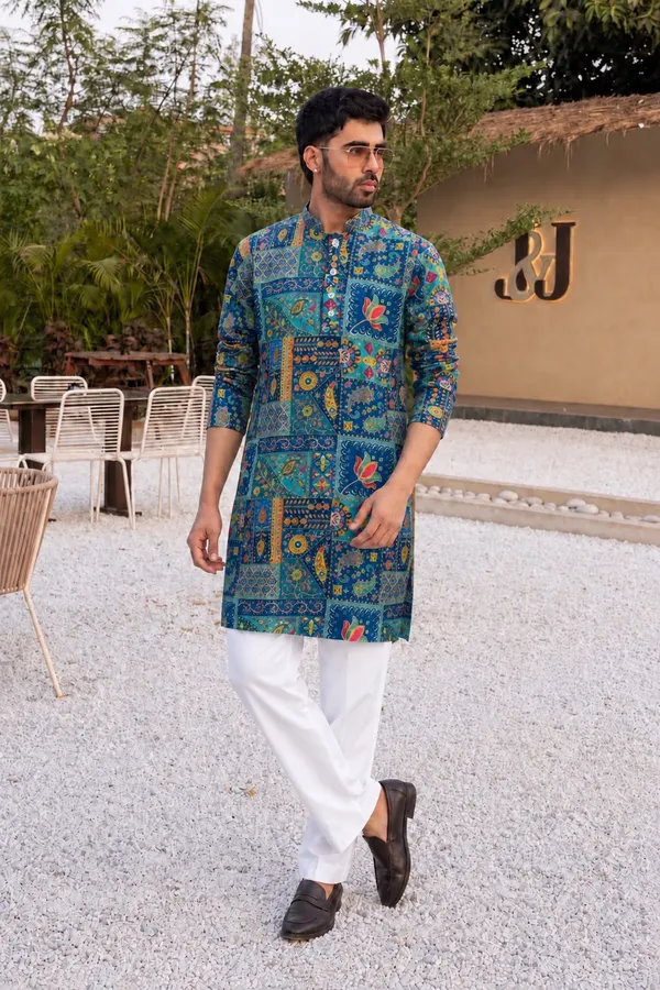 Trending_Mens_Short_length_Kurta_in_Heavy_Work_For_Navratri_Special