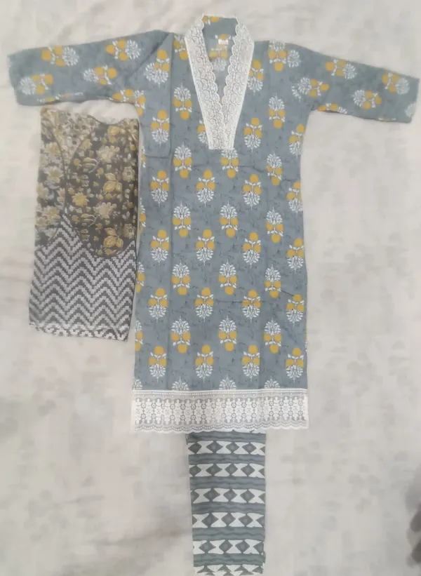 Grey_Cotton_Printed_Straight_Kurta_With_Bottom_&_Dupatta_For_Women