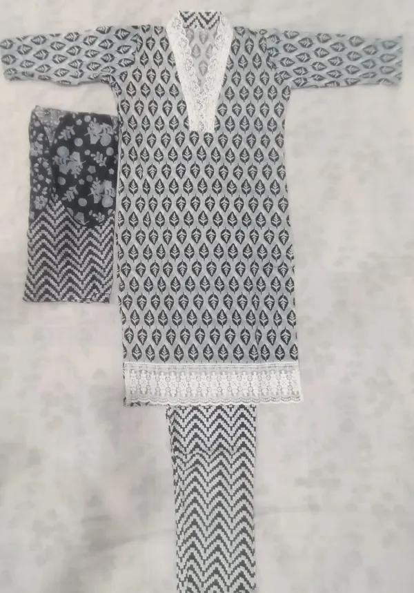 Grey_Cotton_Printed_Straight_Kurta_With_Bottom_&_Dupatta_For_Women