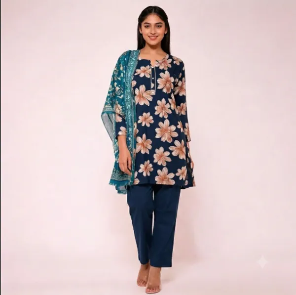 Blue_Vatican_Foil_Printed_Kurta_With_Top,_Bottom_&_Dupatta_For_Women