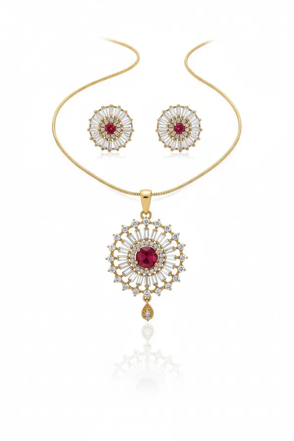Royal_Ruby_Sunburst_American_Diamond_Pendant_Set_for_Women