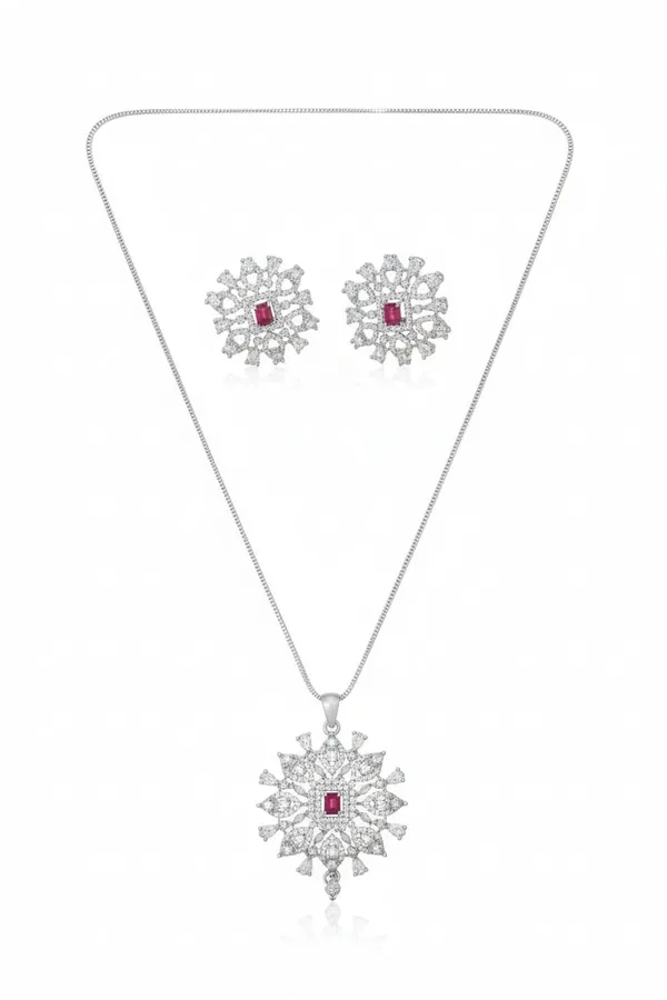 Premium_Ruby_Crystal_Pendant_Set_|_Luxury_American_Diamond_Necklace_And_Earring_Jewelry_For_Festive,_Wedding_And_Party_Wear