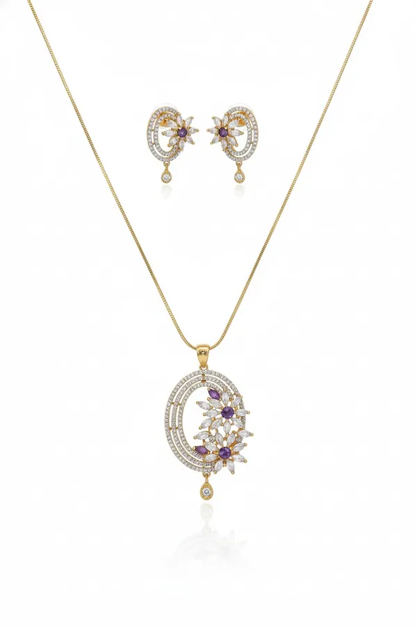 Purple_Crystal_Pendant_Necklace_Set_For_Women