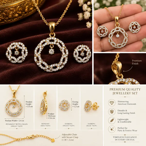 Gold_Plated_Pendant_Chain_Set_For_Women