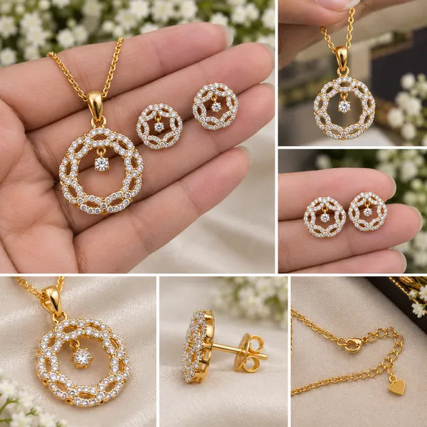 Gold_Plated_Pendant_Chain_Set_For_Women