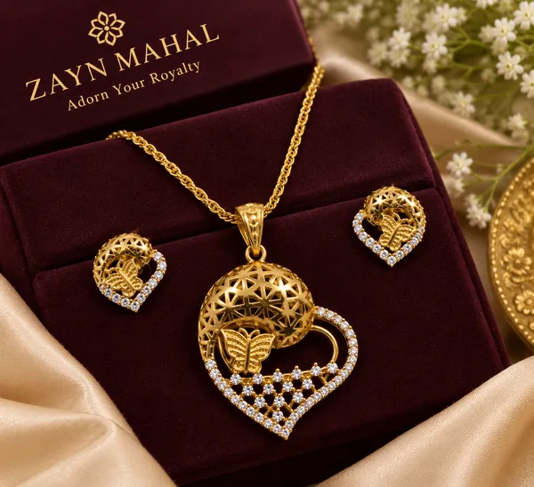 Gold_Plated_Pendant_Chain_Set_For_Women