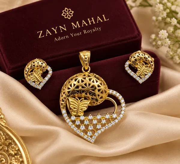 Gold_Plated_Pendant_Chain_Set_For_Women
